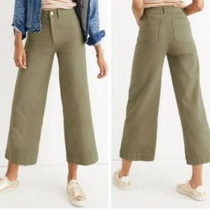 Madewell Wide leg women’s green pants cropped